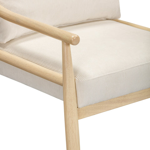 Dixie Cream Performance Corduroy Accent Chair Model: TOV-S54425