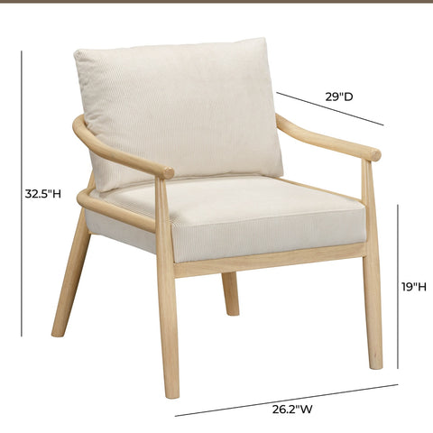 Dixie Cream Performance Corduroy Accent Chair Model: TOV-S54425