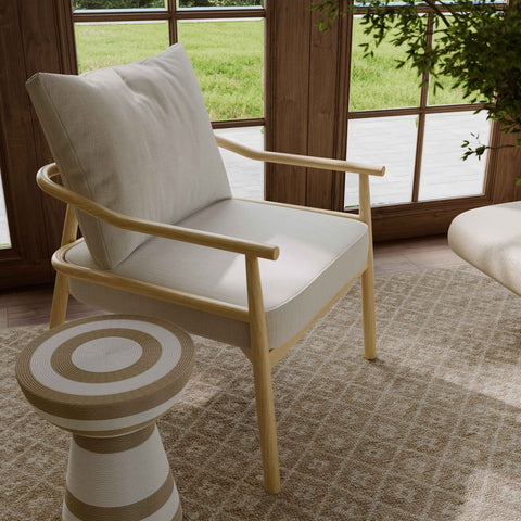 Dixie Cream Chenille Velvet Accent Chair Model: TOV-S54426
