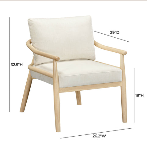 Dixie Cream Chenille Velvet Accent Chair Model: TOV-S54426