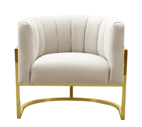 Magnolia Spotted Cream Chair with Gold Base Model: TOV-S6150