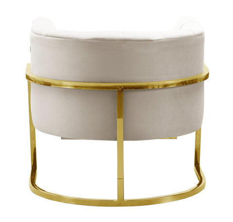 Magnolia Spotted Cream Chair with Gold Base Model: TOV-S6150