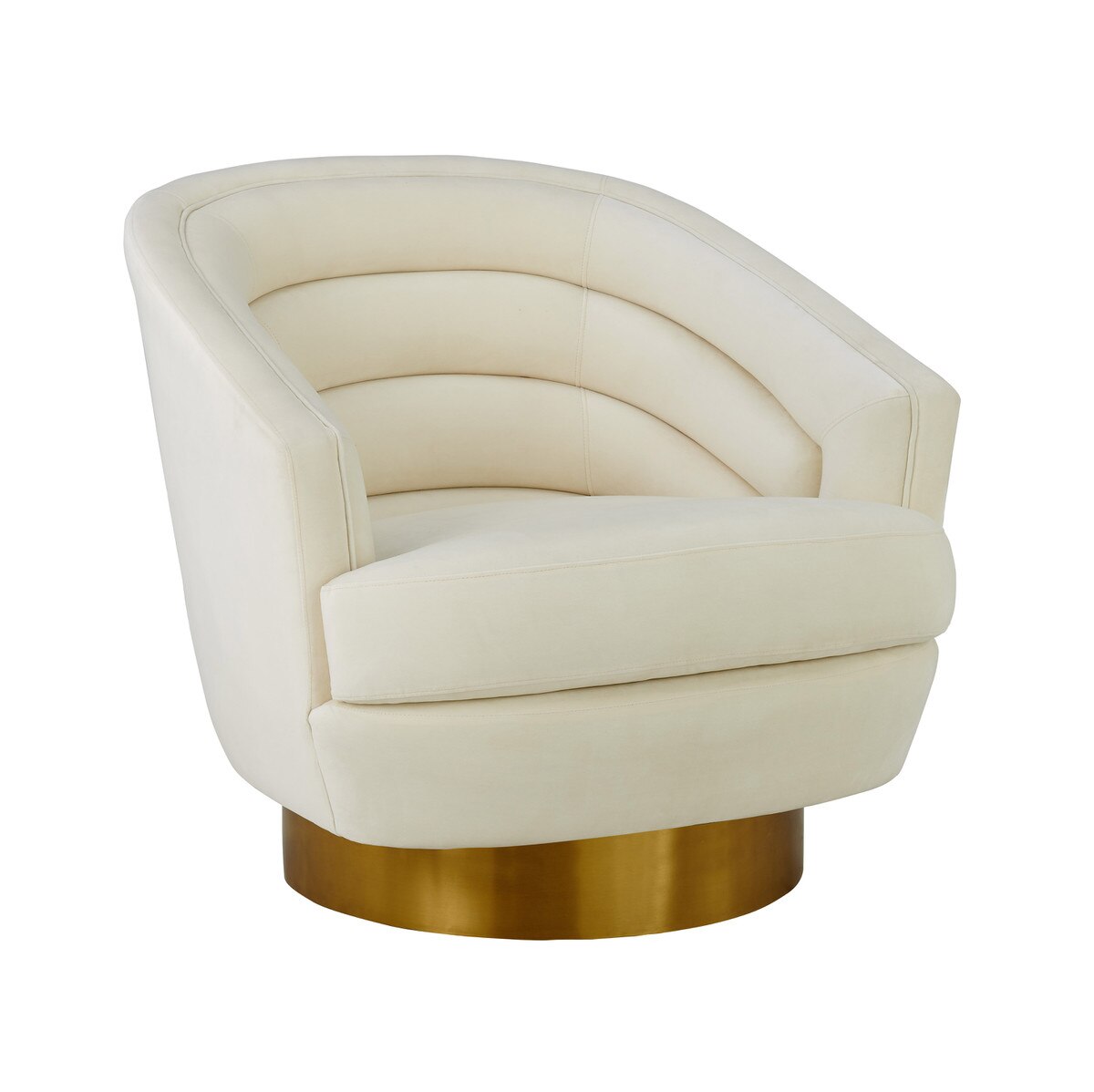 Canyon Cream Velvet Swivel Chair Model: TOV-S6403