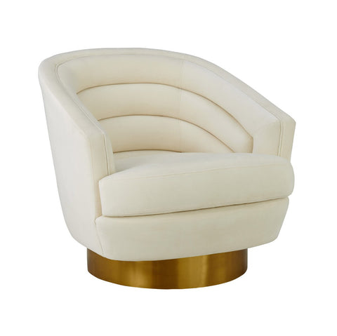 Canyon Cream Velvet Swivel Chair Model: TOV-S6403