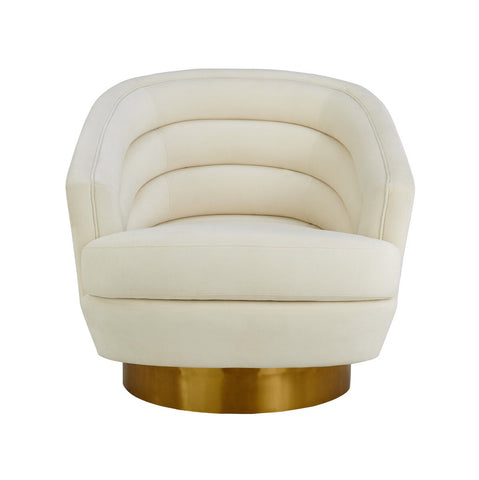 Canyon Cream Velvet Swivel Chair Model: TOV-S6403