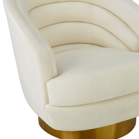 Canyon Cream Velvet Swivel Chair Model: TOV-S6403