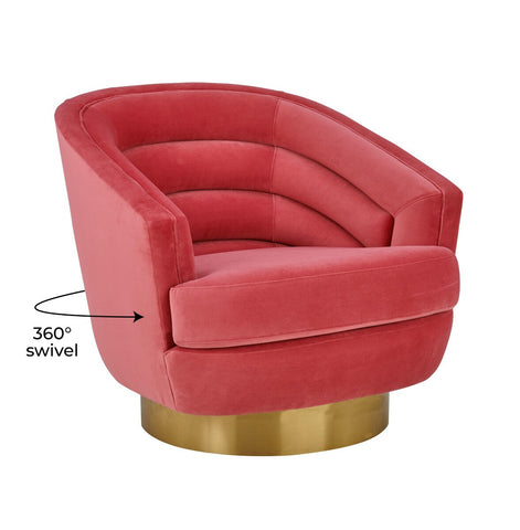 Canyon Hot Pink Velvet Swivel Chair Model: TOV-S6405