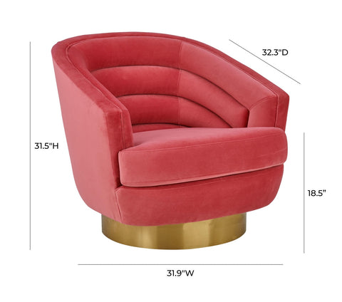 Canyon Hot Pink Velvet Swivel Chair Model: TOV-S6405