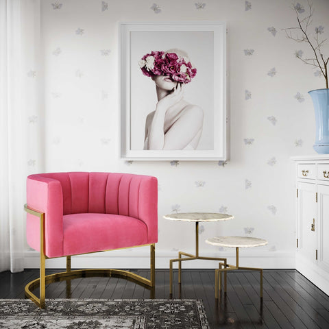 Magnolia Rose Pink Velvet Chair Model: TOV-S6427
