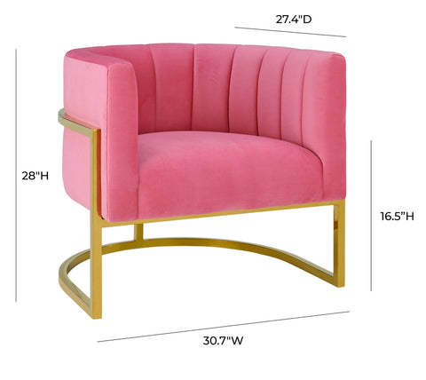 Magnolia Rose Pink Velvet Chair Model: TOV-S6427