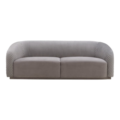 Yara Pleated Grey Velvet Sofa By Inspire Me! Home Decor Model: TOV-S6456