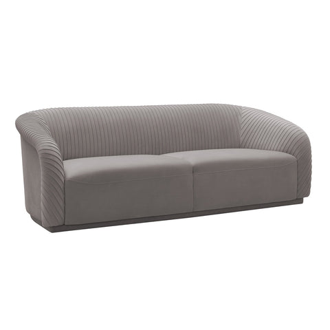 Yara Pleated Grey Velvet Sofa By Inspire Me! Home Decor Model: TOV-S6456