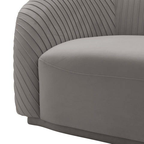 Yara Pleated Grey Velvet Sofa By Inspire Me! Home Decor Model: TOV-S6456