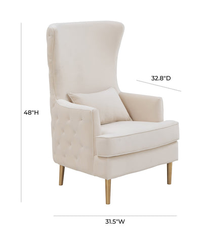 Alina Cream Tall Tufted Back Chair By Inspire Me! Home Decor Model: TOV-S6477
