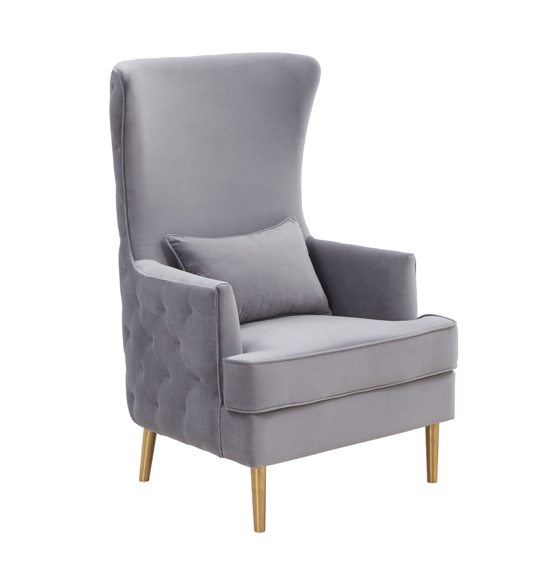 Alina Grey Tall Tufted Back Chair By Inspire Me! Home Decor Model: TOV-S6478