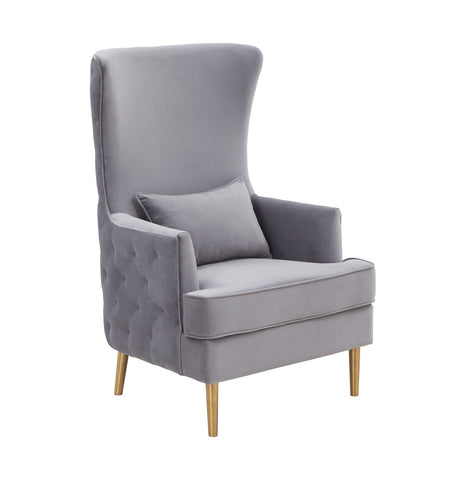 Alina Grey Tall Tufted Back Chair By Inspire Me! Home Decor Model: TOV-S6478