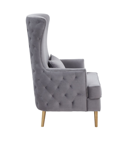 Alina Grey Tall Tufted Back Chair By Inspire Me! Home Decor Model: TOV-S6478