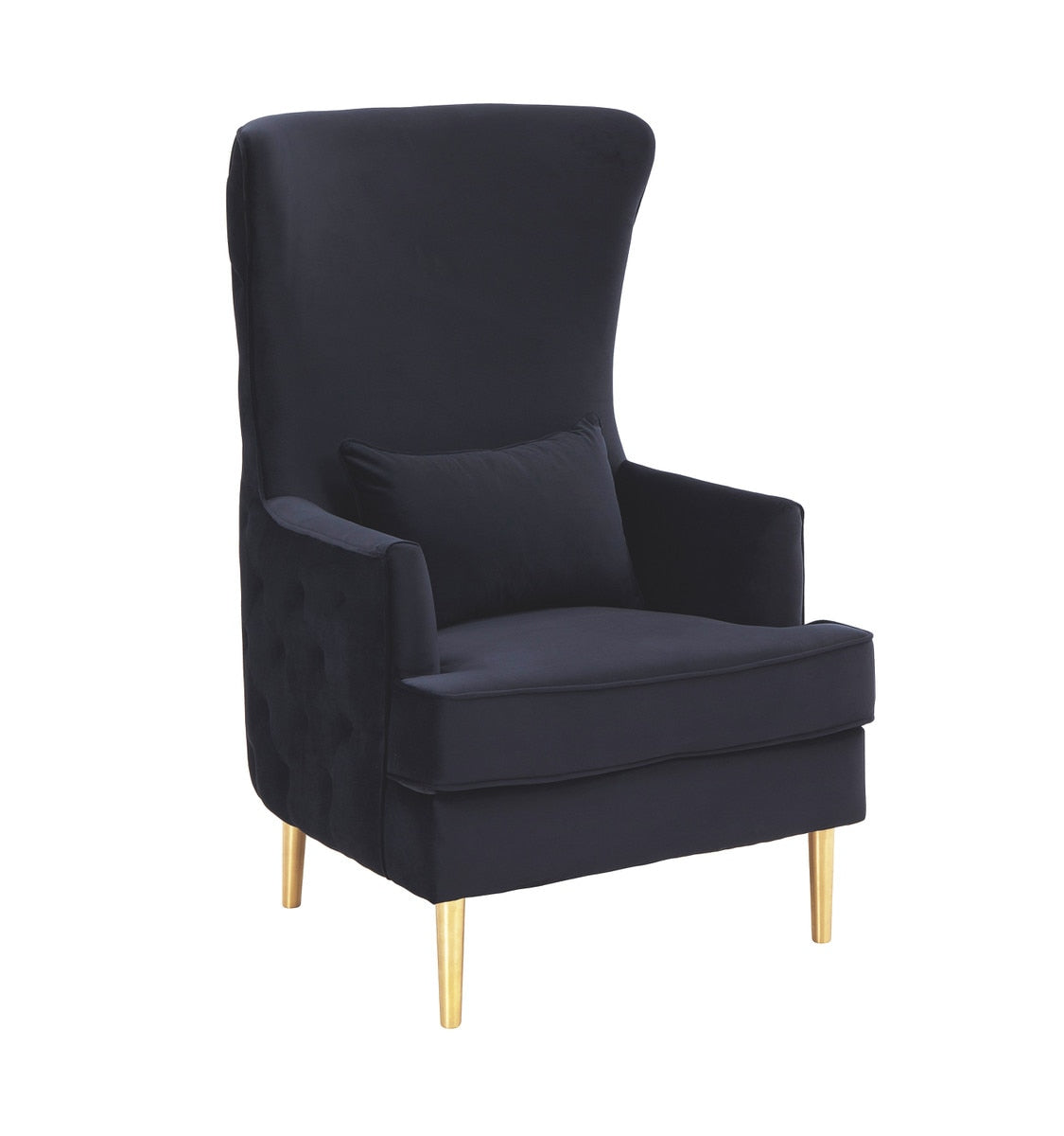 Alina Black Tall Tufted Back Chair By Inspire Me! Home Decor Model: TOV-S6479