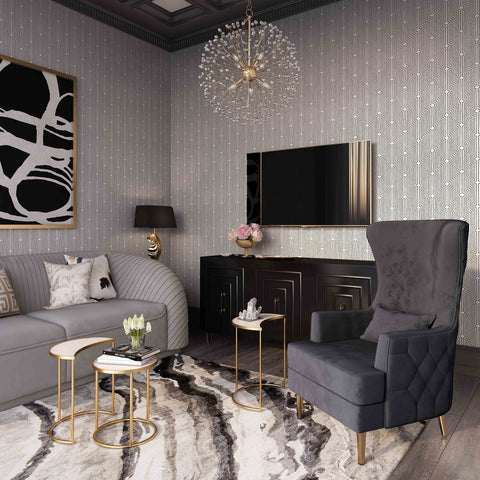 Alina Black Tall Tufted Back Chair By Inspire Me! Home Decor Model: TOV-S6479