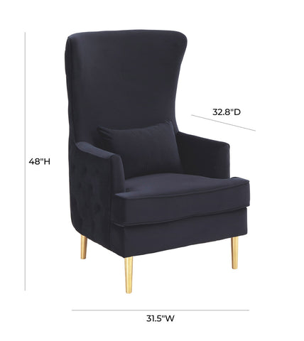 Alina Black Tall Tufted Back Chair By Inspire Me! Home Decor Model: TOV-S6479