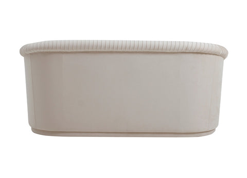 Yara Pleated Beige Velvet Loveseat By Inspire Me! Home Decor Model: TOV-S6484
