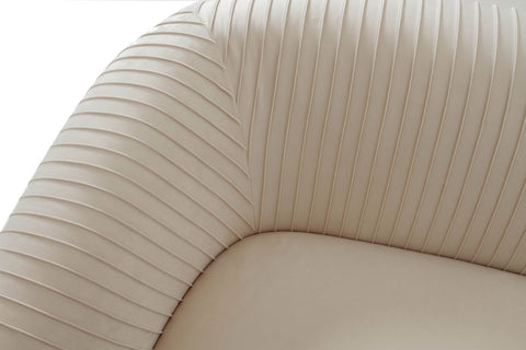 Yara Pleated Beige Velvet Loveseat By Inspire Me! Home Decor Model: TOV-S6484