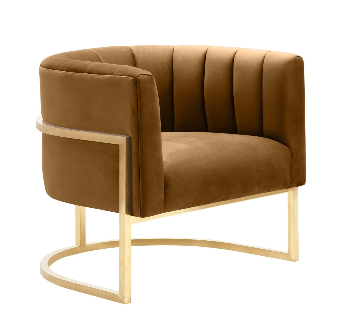 Magnolia Cognac Velvet Chair Model: TOV-S68190