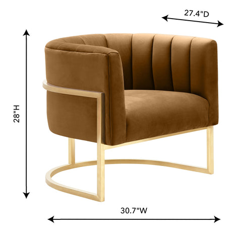 Magnolia Cognac Velvet Chair Model: TOV-S68190