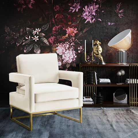 Avery Cream Velvet Chair Model: TOV-S68199
