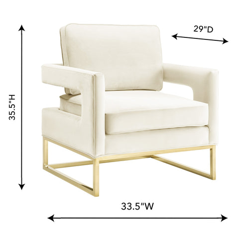 Avery Cream Velvet Chair Model: TOV-S68199