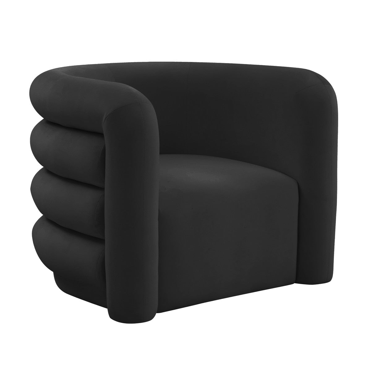 Curves Black Velvet Lounge Chair Model: TOV-S68209