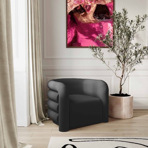 Curves Black Velvet Lounge Chair Model: TOV-S68209