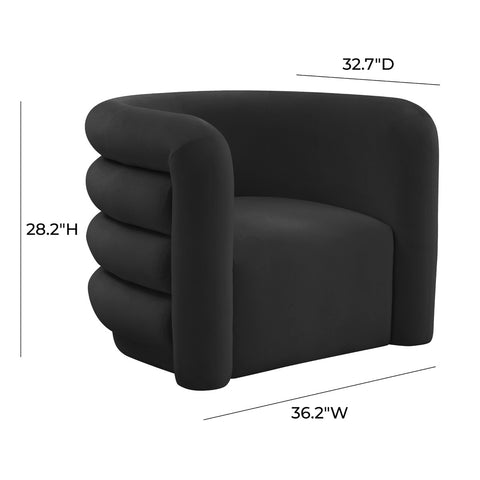 Curves Black Velvet Lounge Chair Model: TOV-S68209