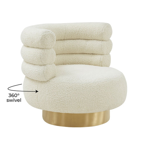 Naomi Faux Shearling Swivel Chair Model: TOV-S68234