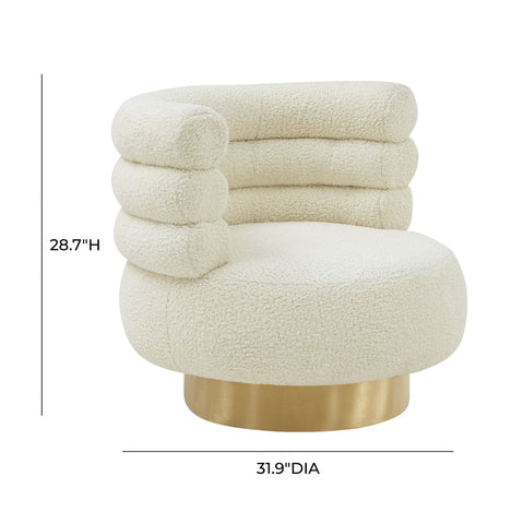 Naomi Faux Shearling Swivel Chair Model: TOV-S68234