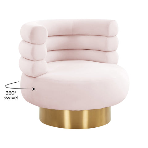 Naomi Blush Velvet Swivel Chair Model: TOV-S68235