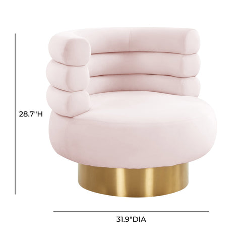 Naomi Blush Velvet Swivel Chair Model: TOV-S68235