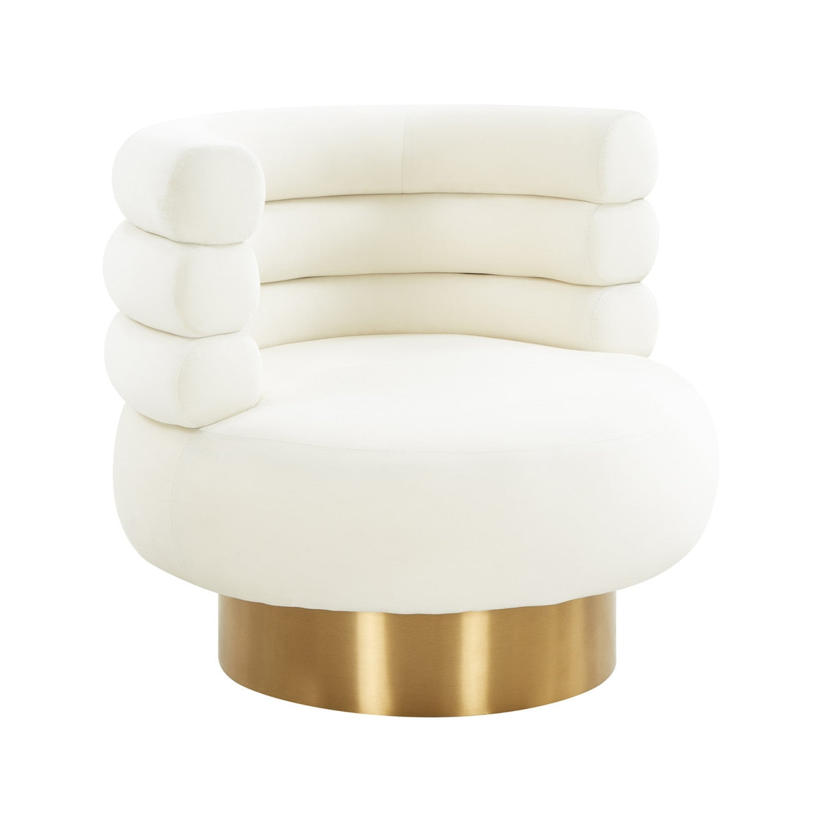 Naomi Cream Velvet Swivel Chair Model: TOV-S68236
