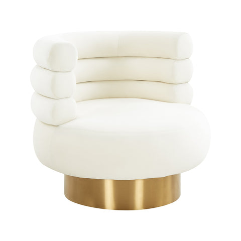 Naomi Cream Velvet Swivel Chair Model: TOV-S68236
