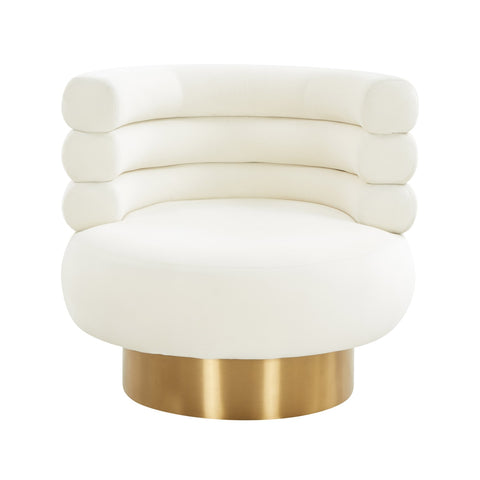Naomi Cream Velvet Swivel Chair Model: TOV-S68236