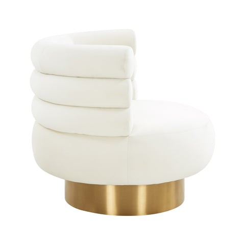 Naomi Cream Velvet Swivel Chair Model: TOV-S68236
