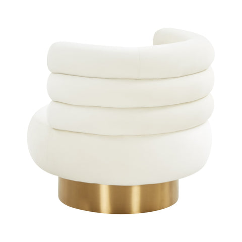 Naomi Cream Velvet Swivel Chair Model: TOV-S68236
