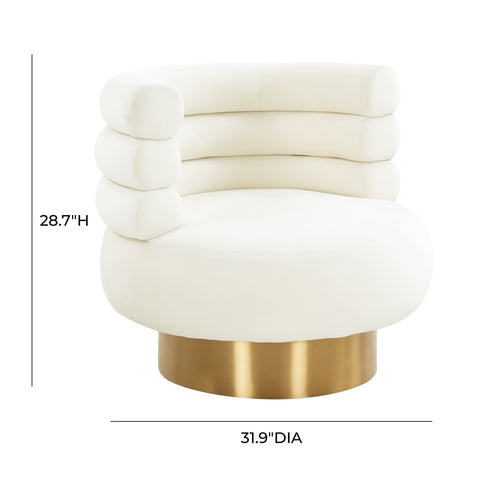 Naomi Cream Velvet Swivel Chair Model: TOV-S68236