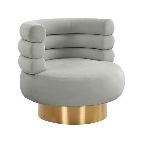 Naomi Grey Velvet Swivel Chair Model: TOV-S68237