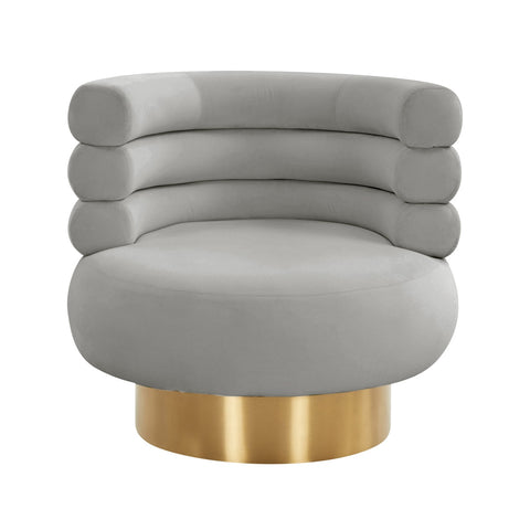 Naomi Grey Velvet Swivel Chair Model: TOV-S68237