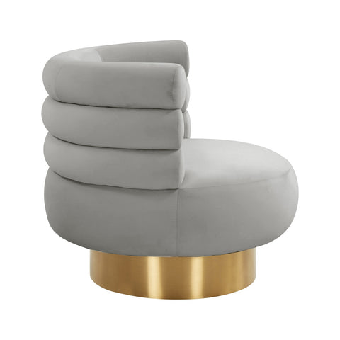 Naomi Grey Velvet Swivel Chair Model: TOV-S68237