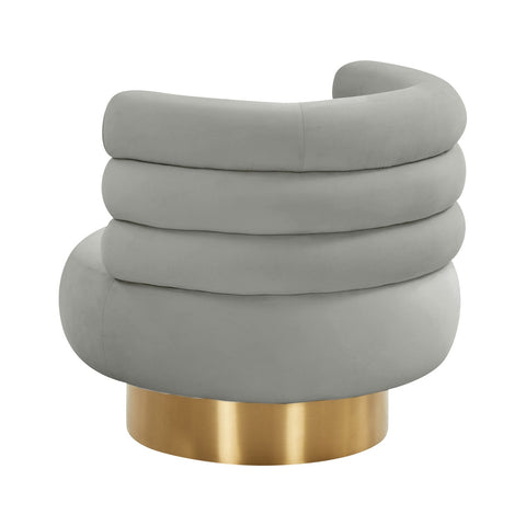 Naomi Grey Velvet Swivel Chair Model: TOV-S68237