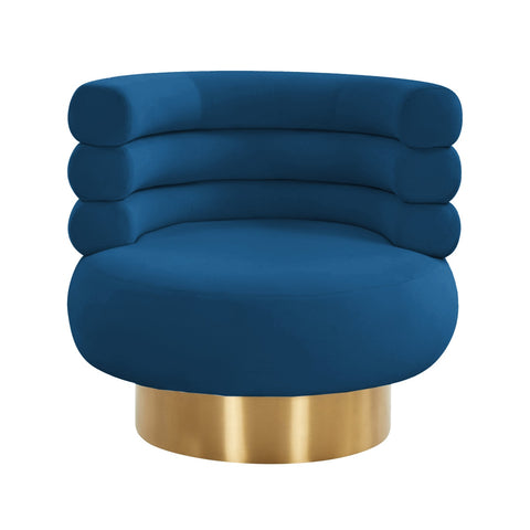 Naomi Navy Velvet Swivel Chair Model: TOV-S68238