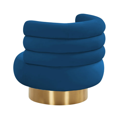 Naomi Navy Velvet Swivel Chair Model: TOV-S68238