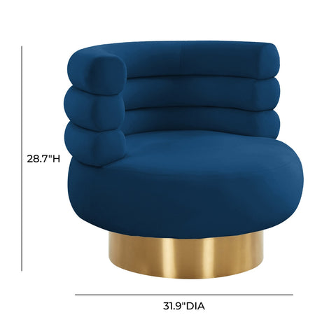 Naomi Navy Velvet Swivel Chair Model: TOV-S68238